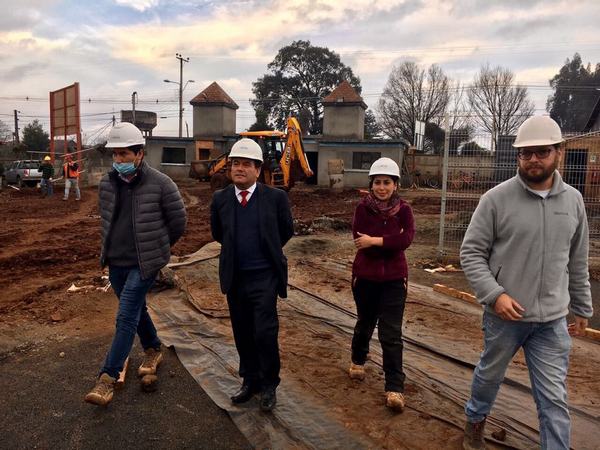  Presidente Del CORE Visita A Las Obras Del Nuevo Estadio De Collipulli